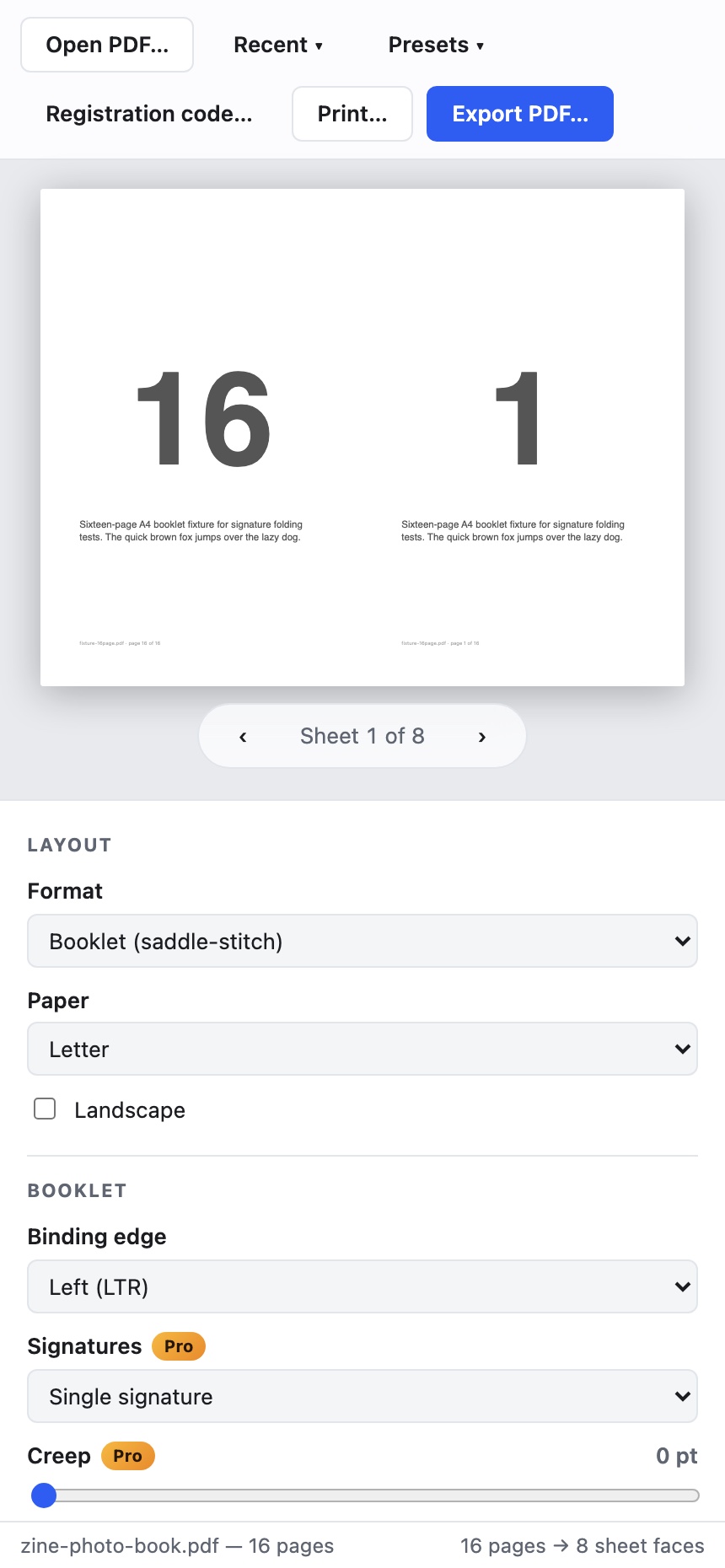 BookletMaker on Android — 1/3