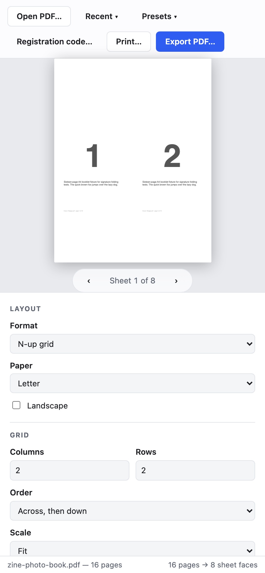 BookletMaker on Android — 2/3
