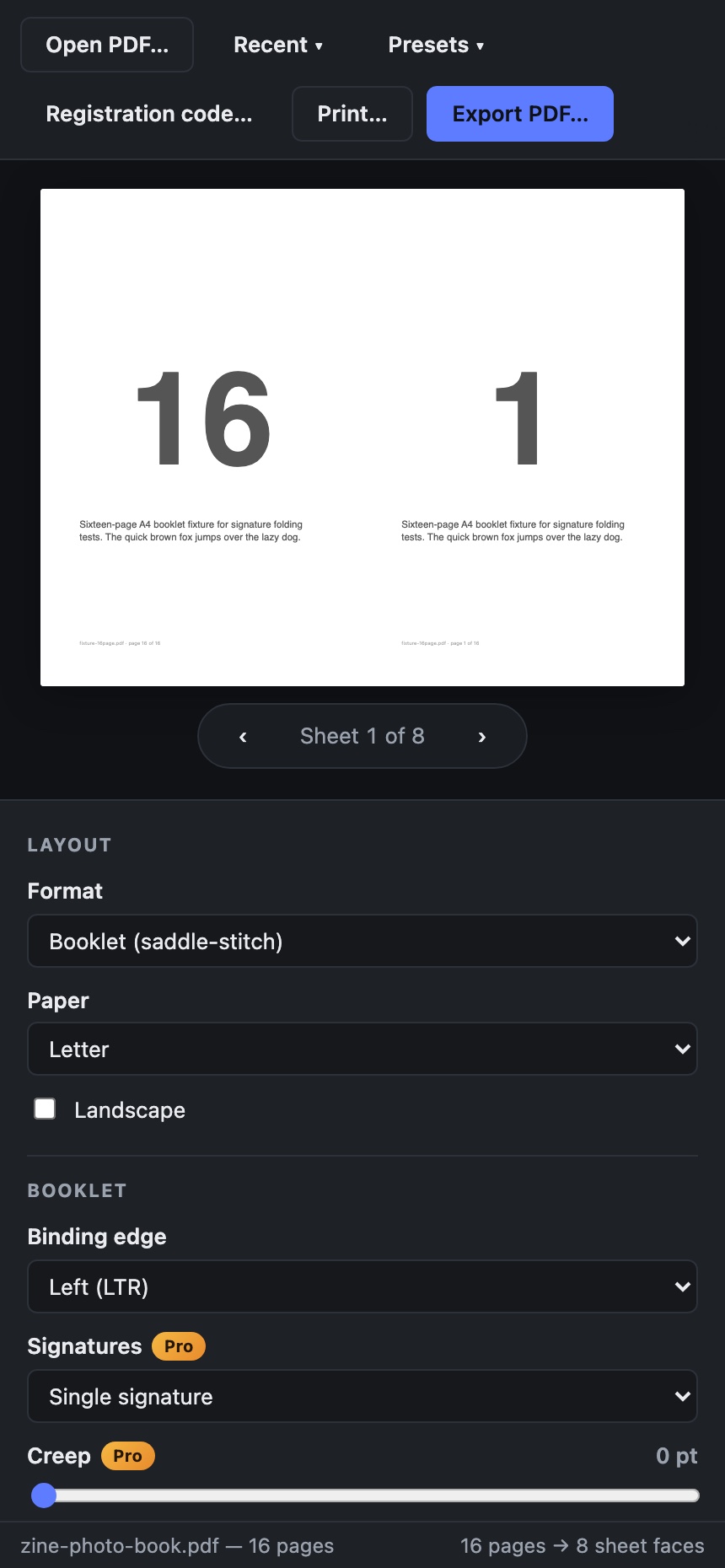 BookletMaker on Android — 3/3