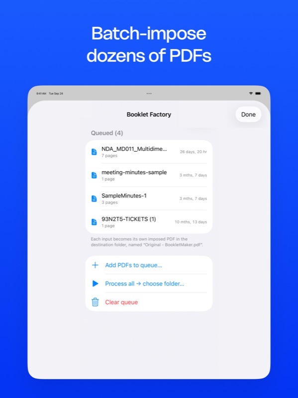 BookletMaker on iPad — Layout details