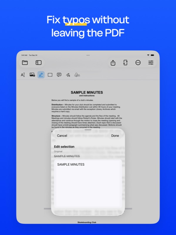 BookletMaker on iPad — Find and replace