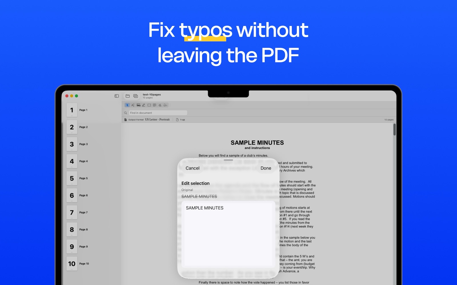 BookletMaker on Mac — Fix typos without leaving the PDF