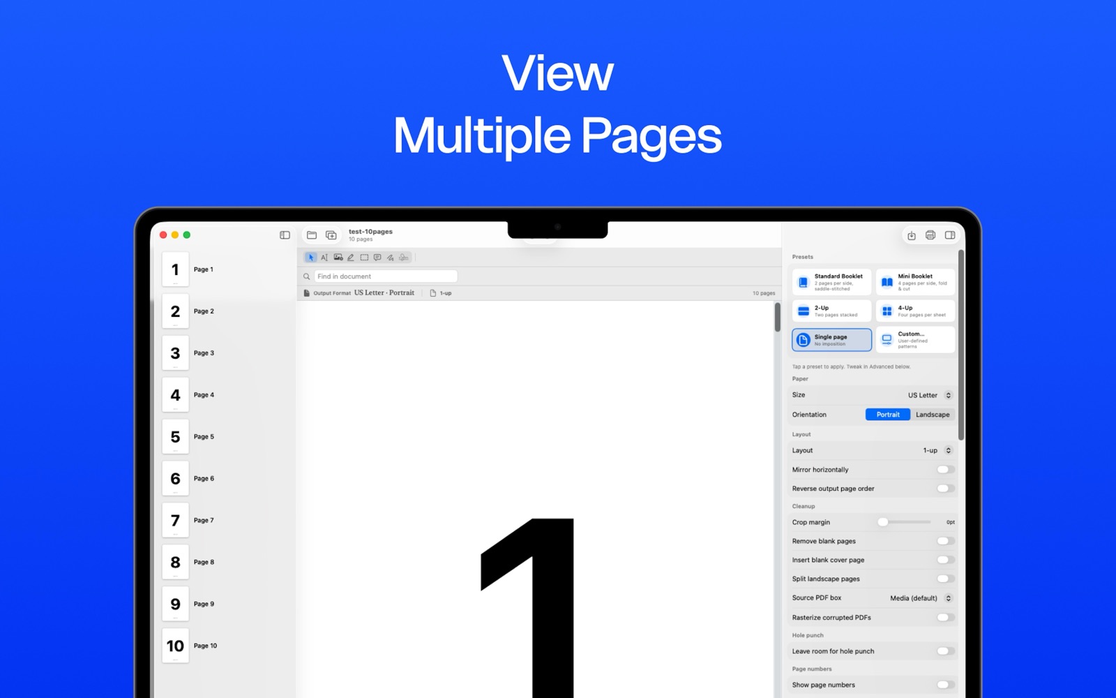 BookletMaker on Mac — View multiple pages with imposition presets